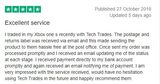 Great TechTrades Review on Trustpilot from Darren