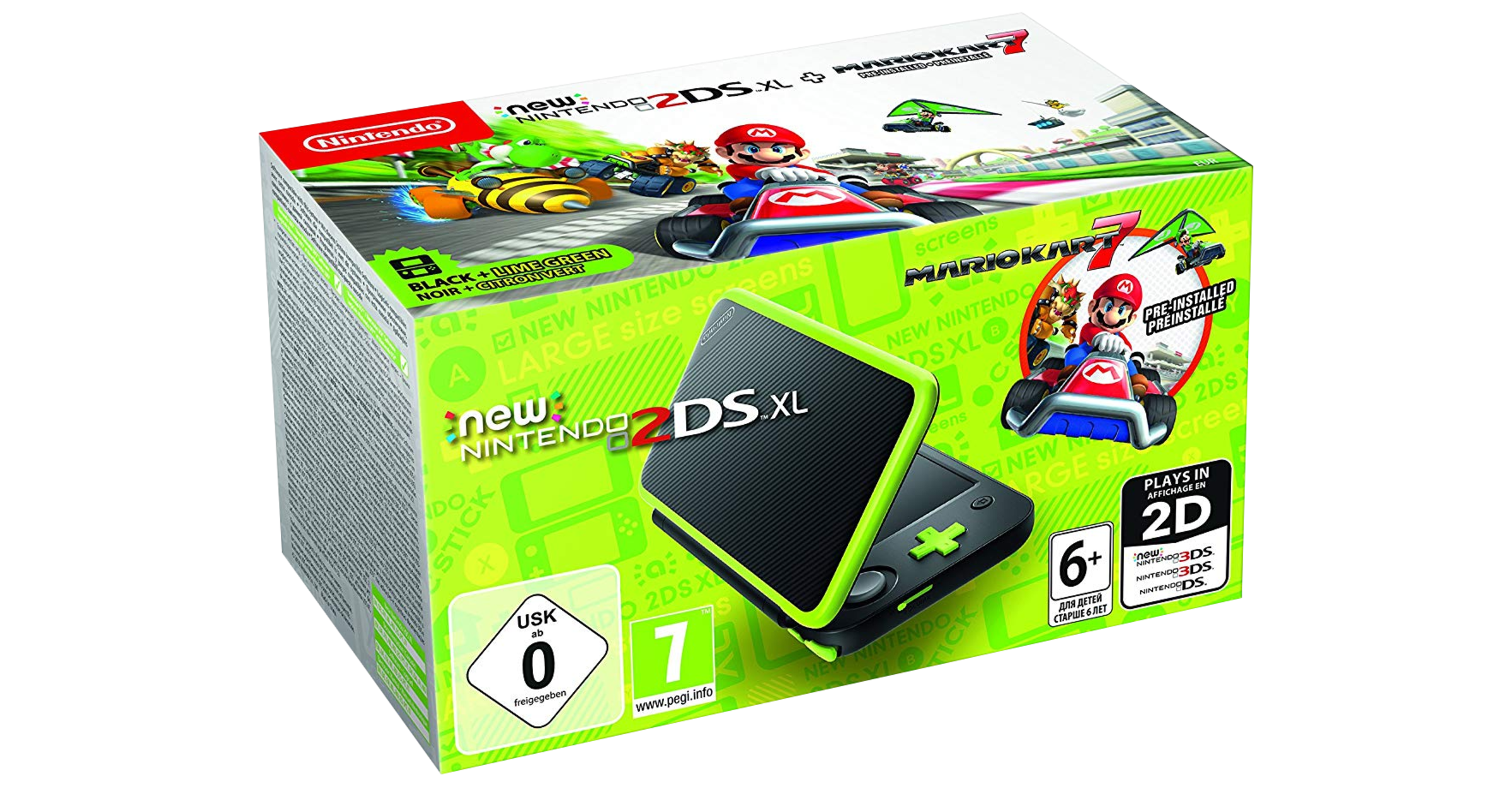 New Nintendo 2DS XL - Black and Lime Green Limited Edition