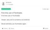 Thanks for the Great Techtrades.co.uk Review on Trustpilot